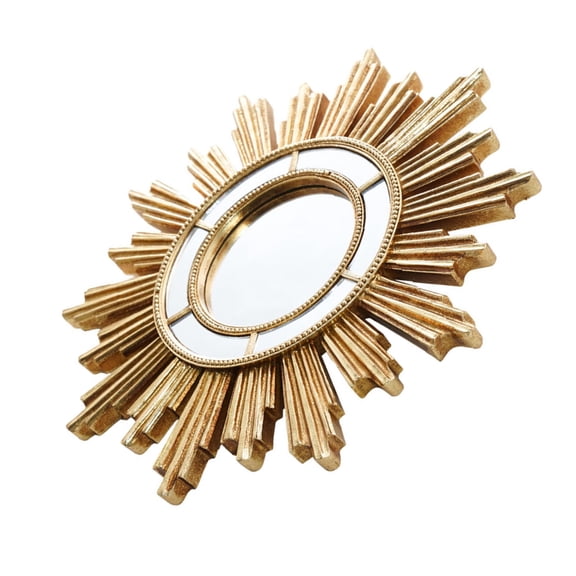 lanema Modern Round Resin Sunbursts Design Cosmetic Mirror Wall Hanging Vanity Mirror for Makeup Enthusiasts Home Decoration Gift