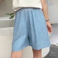 thumbnail image 6 of Women's Plus Size Solid Shorts with Pockets Elastic Waist Casual Summer Bottoms, 6 of 6