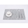 thumbnail image 5 of Diamond Woven Vinyl Placemats With Diamond Woven Design Reversible 13 x 19 Rectangular Placemat Set of 6 in Silver, 5 of 5