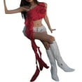 thumbnail image 2 of Women Crop Vest Tops Sleeveless Off Shoulder Ruffle Party Summer Spring Shirt, 2 of 5