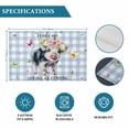 thumbnail image 6 of Spring Pig Placemats Set of 12, Butterfly Botanical Floral Blue Plaid Placemats for Dining Table, Place Mats for Kitchen Tabletop, Waterproof Wipeable Dining Table Mats Set, 6 of 9