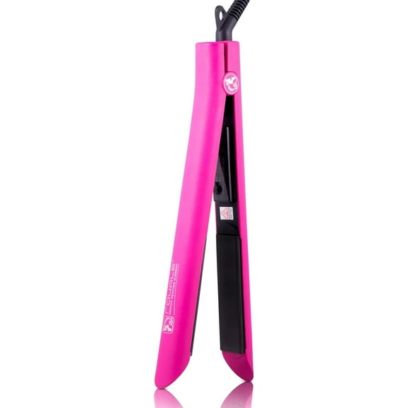 Royale Platinum Genius Heating Element Flat Iron Luxury Ceramic Tourmaline 2 in 1 Hair Straightener / Curler (Pink Stripes)
