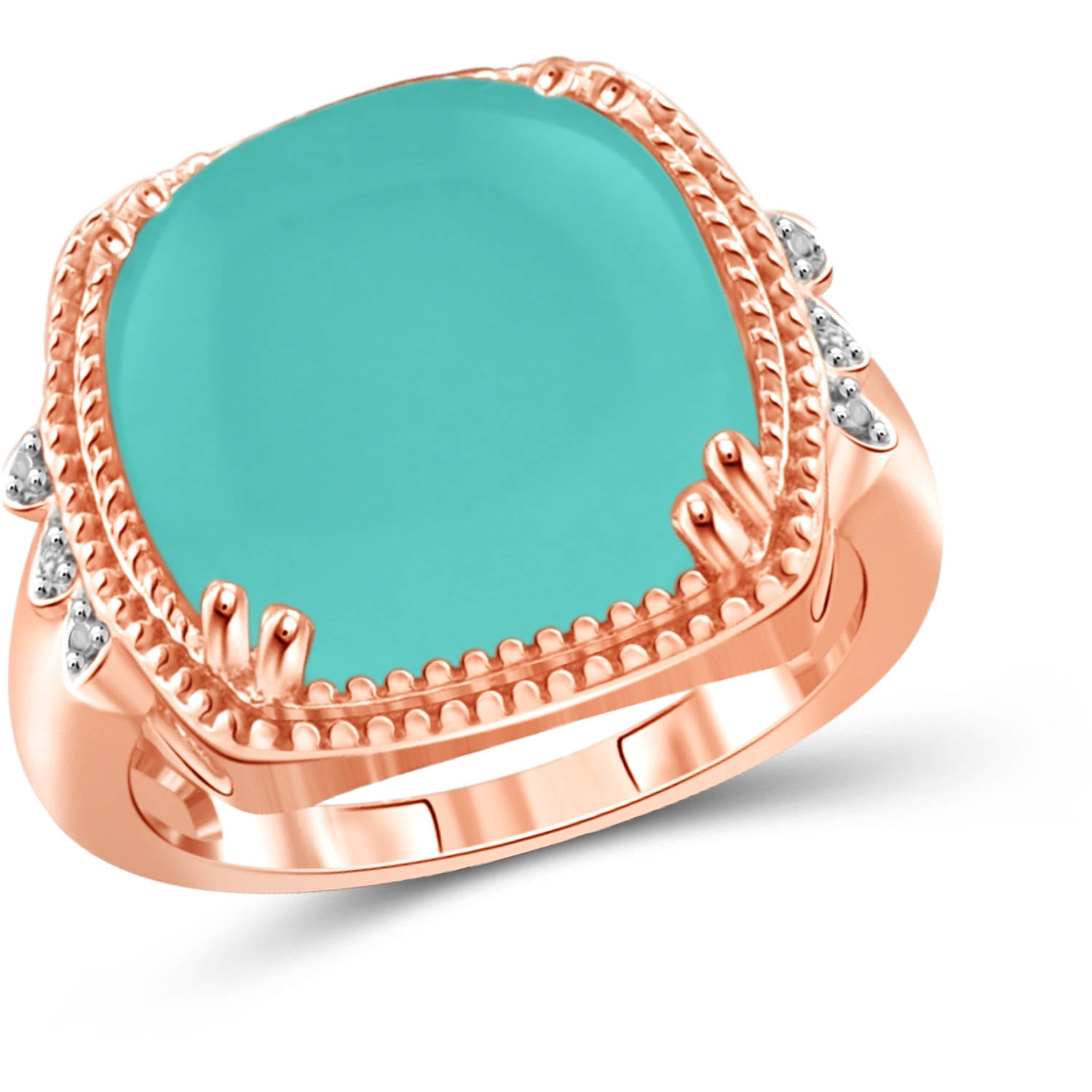 JewelersClub 10-3 4 Carat T.G.W. Chalcedony and White Diamond Accent Rose Gold over Silver Fashion Ring by JewelersClub