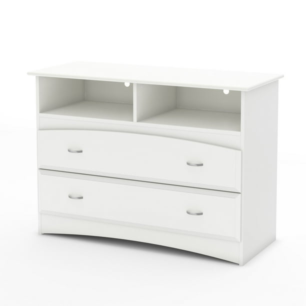 South Shore Imagine 2 Drawer Storage Unit And Tv Stand Pure White