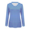 thumbnail image 5 of Weikingp Plain V Neck T Shirts Women Womens Long Sleeve Tops Summer Top Women Basic Long Sleeve Shirts For Women Thin Long Sleeve Shirts Women Blue 2XL, 5 of 5