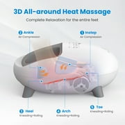 COMFIER Foot Massager with Heat, Shiatsu Deep Kneading Massage Machine for Plantar Fasciitis & Foot Pain Relief, Fits Men Size up to 14, White