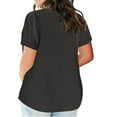 thumbnail image 5 of Frostluinai 2PCS Plus Size Tops for Women Short Sleeve V Neck Casual T Shirts Basic Solid Workout Shirts Loose Fit Going Out Tees with Pocket, 5 of 6