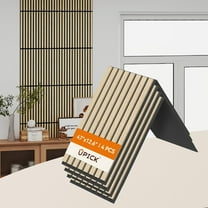 Upick Foldable Acoustic Wall Panels, 4 Pack 48" x 12.6" MDF Slat Wood Panels for Wall, Sound Absorbing Wall Panels for Interior Wall Ddecor, Oak