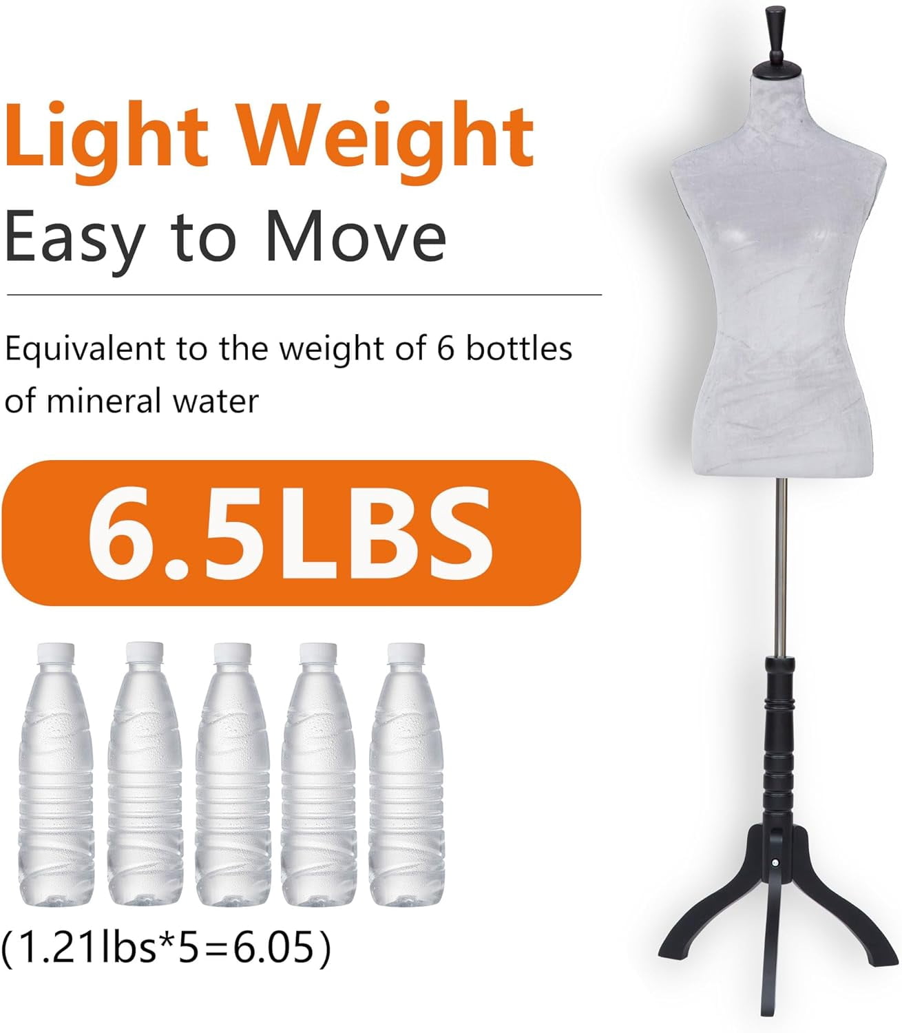 YRLLENSDAN 59-67 Inch Mannequin Body Dress Mannequin with Stand Height Adjustable Sewing Mannequin Female Mannequin Full Body Dress Forms Dress Form Mannequin for Sewing Mannequin Torso Female, Grey