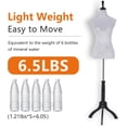 thumbnail image 6 of YRLLENSDAN 59-67 Inch Mannequin Body Dress Mannequin with Stand Height Adjustable Sewing Mannequin Female Mannequin Full Body Dress Forms Dress Form Mannequin for Sewing Mannequin Torso Female, Grey, 6 of 7