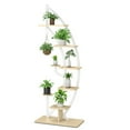 thumbnail image 2 of Spaco 6-Tier 9 Potted Metal Plant Stand Holder Display Shelf with Hook-White, Flower Pot Stand for Planter Corner Garden Balcony Patio, 2 of 7