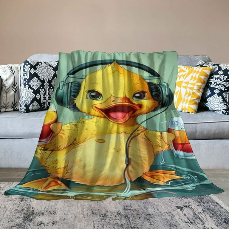 JRXY Rubber Duck Yellow Throw Blanket Super Soft Cozy Duck