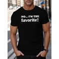 thumbnail image 1 of "I m THE FAVORITE" T-Shirt à Manches Courtes pour Hommes - Motif Géométrique Décontracté d'Été, Col Rond, Polyester, Lavable en Machine, Style Décontracté, Version Conventionnelle, Tee d'Été pour Adultes, Hommes, Femmes, Adolescents, 1 of 6