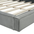 thumbnail image 6 of Queen Size Gray Velvet Upholstered Platform Bed - Solid Wood Frame, Modern Bedroom Furniture, 88"x68", Comfortable & Stylish, Easy Assembly, 6 of 13