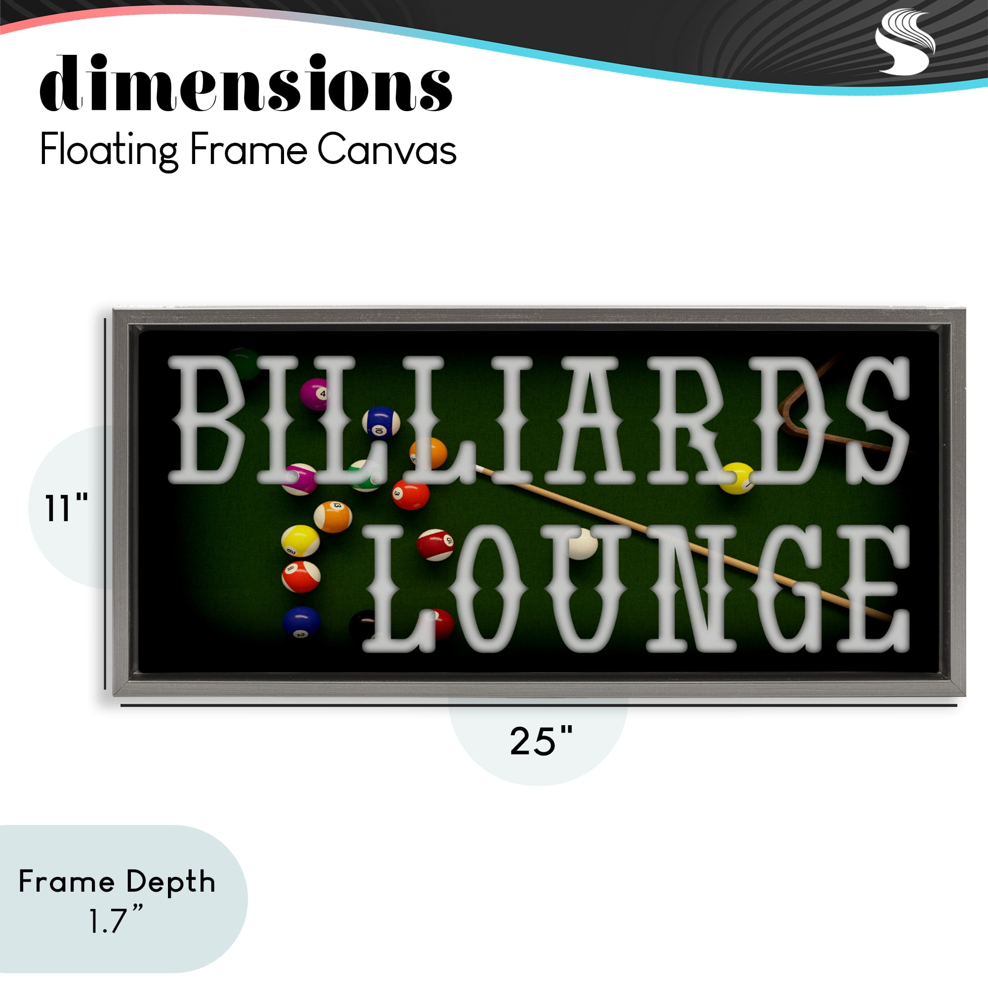 Stupell Industries Billiards Lounge Recreation Gray Framed Floater Canvas Wall Art, design by Marcus Prime