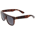 thumbnail image 4 of zeroUV - Modern Super Flat-Top Wide Temple Horn Rimmed Sunglasses 55mm - 55mm, 4 of 5
