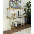 thumbnail image 3 of DecMode 38" x 36" Gold Metal 2 Shelf Console Table with Clear Glass Top and Acrylic Legs, 1-Piece, 3 of 11