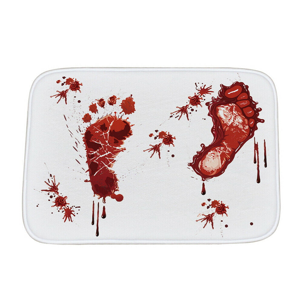 Bloody Footprint Bathroom Mat Non-slip Blood Bathmat Pads Home Decoration Modern 