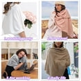 thumbnail image 5 of Pashmina Shawl, Fleece Shawl Wrap with Loop Closure, Soft Knitted Shawl for Women, All Seasons Wear, Light Gray, 74.8x50.4in, 5 of 6