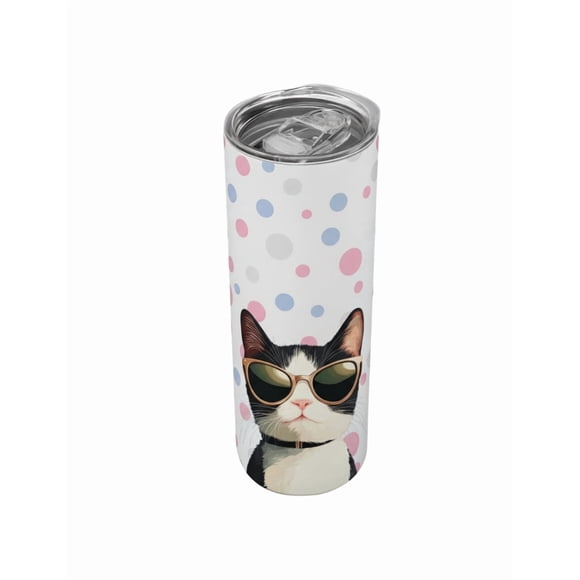 Termo de 590 ml diseño ilustrado de gato