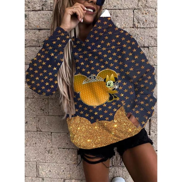 Diseño Original Disney Sudadera con capucha Gedruckt Mickey Spice Sudadera con capucha Dibujos animados Top Vielseitig Sudadera Modo Sudadera con capucha Frauen xuanjing unisex