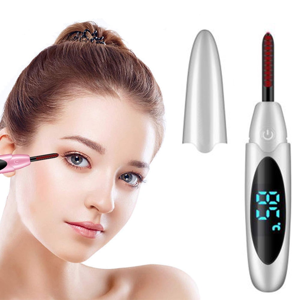 Heated Eyelash Curler, Portable Lash Curler with Cleaning Brush, Type C