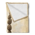 thumbnail image 2 of Ocean Soft Flannel Fleece Throw Blanket, Coastal Shore Calm Water Print Sepia Big and Small Rocks Pebbles Grunge, Cozy Plush for Indoor and Outdoor Use, 70" x 90", Beige Brown, by Ambesonne, 2 of 5
