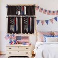 thumbnail image 5 of AbstractAmerican Flag Kitchen Curtains Valances 3 Piece Set, Patriot Black Symbol Rod Pocket Tier Curtain and Valance Drapes for Small Window 24 Inch Length for Bedroom Cafe, 5 of 9