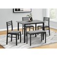 thumbnail image 5 of Monarch 5 Piece Contemporary Metal & MDF Dining Table Set, Gray, 5 of 5