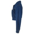 thumbnail image 5 of Blmnix Trucker Women's Coats, Jackets & Vests Jean Jacket Women Denim Button Raincoats Blue Cropped Cocoon Long Sleeve Winter Coats for Women, 5 of 6