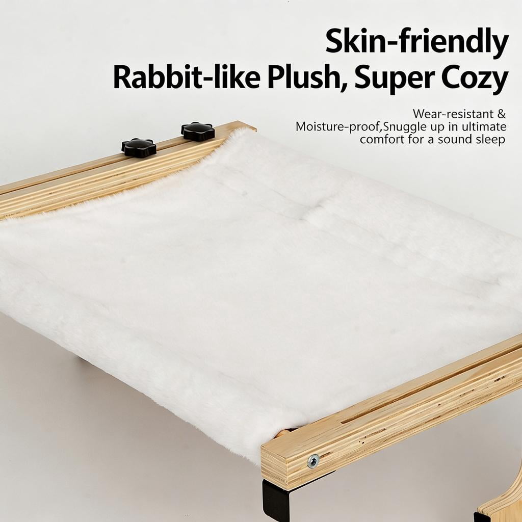 Giaone Home Window Mounted Cats Hammock Bed with Wood Frame And Plush Cotton Pad And Pet Sun Bath Bed