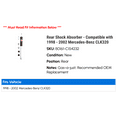 thumbnail image 2 of Rear Shock Absorber - Compatible with 1998 - 2002 Mercedes-Benz CLK320 1999 2000 2001, 2 of 2