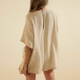thumbnail image 6 of JSKUMAR Women's V Neck One Piece Shorts Jumpsuit Casual Summer Romper Dresses Short with Pockets (Beige,L), 6 of 9