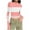 Pink, variant on aidice Shirts for Women Casual Crewneck Long Sleeve Slim Fitting Striped Color Block Fall Tee Shirts