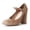 Light Taupe Vegan Suede, variant on J. Adams Skippy Heels Contemporary Style Comfortable and Stylish Summer Shoes for Women - Round Toe Chunky Heels Mary Jane Pumps