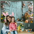 thumbnail image 4 of Spring Easter Photography Backdrops, Garden Floral Grass Rabbit Eggs Background Bunny Stand Photo Banner Tapestry Booth Props, 47"x32", 4 of 6