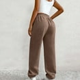 thumbnail image 4 of Summer Saving Clearance AXXD Brown Sweatpants for Women Clearance $5.00 Summer Joggers Hiking Solid Color Elastic Waist Close Slant Pocket Sweatpants Trousers Mother's Day, 4 of 7