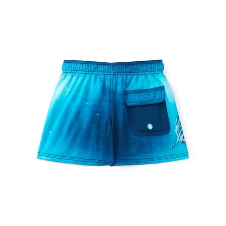 Wonder Nation Boys Quick Dry Stretch Swim Trunks with UPF50, Sizes 4-18 & Husky