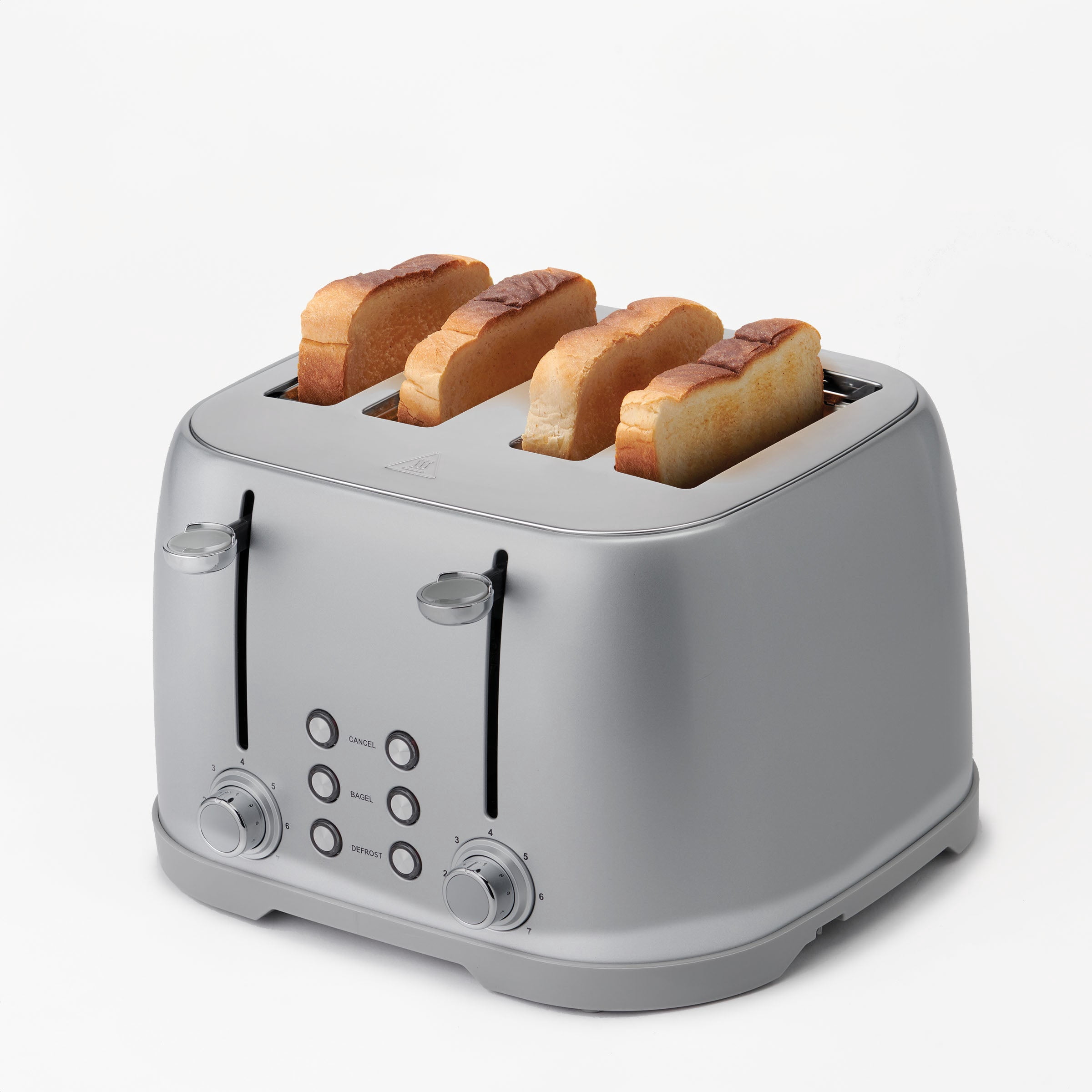 Betty Crocker 4-Slice Toaster, Silver with Extra Wide Slots