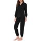 thumbnail image 4 of INSPIRAR CHIC Conjuntos de Pijamas para Mujeres con Sudadera y Pantalones de Noche con Bolsillos, Conjuntos de Lounge L Negro, 4 of 4