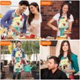 thumbnail image 4 of Pioneer Flower Floral Print Pattern Apron for Women and Men, Cotton Linen Waterproof with Pockets, Adjustable, 33x27 Inch for Kitchen, Gardening, BBQ, Salon, 4 of 6