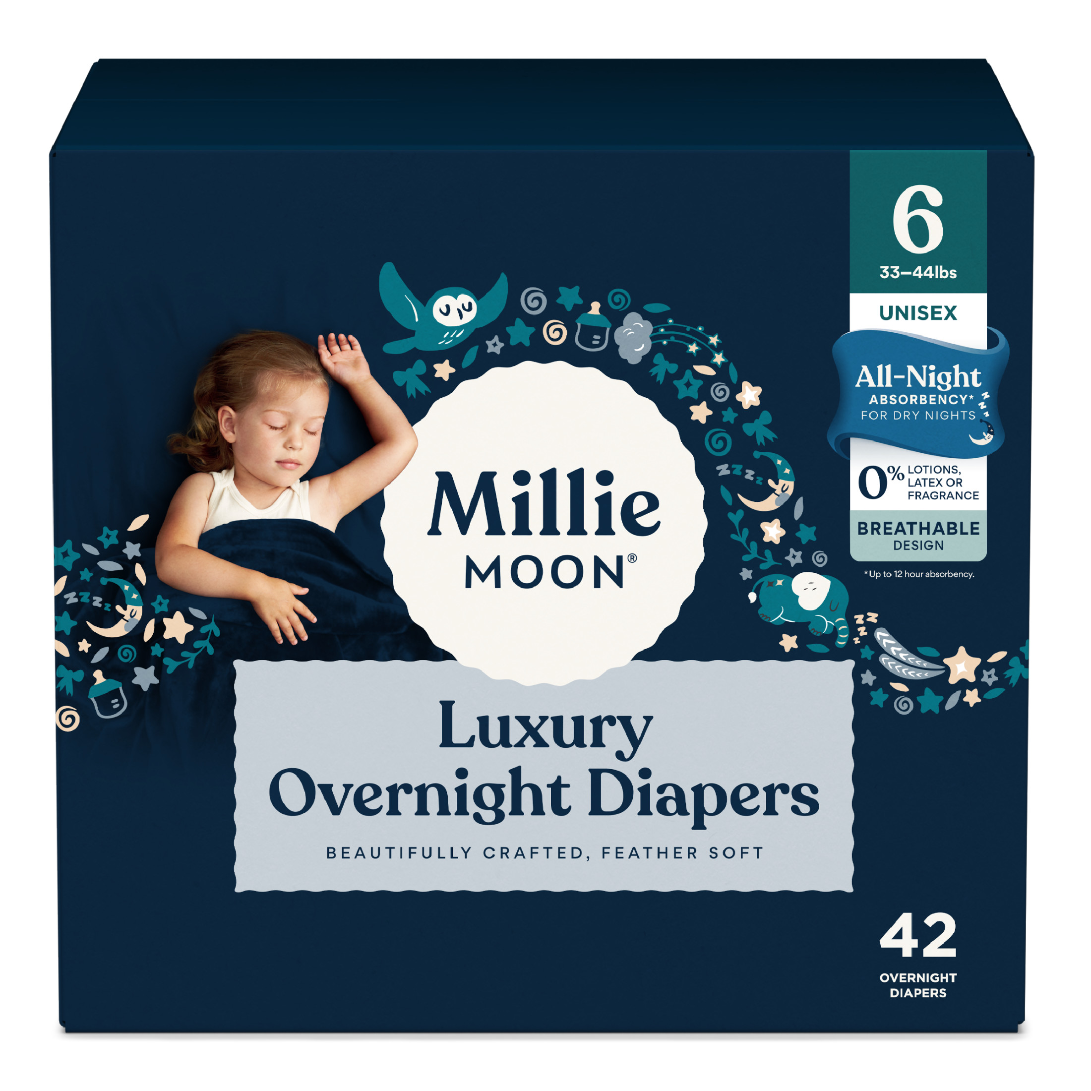 Millie Moon Pañales Nocturnos, Talla 6, 42 Piezas (Selecciona para Más Opciones) 8