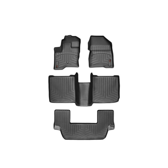 WeatherTech Custom Fit FloorLiners compatible with 2009-2010 Ford Flex - Complete Set (1st, 2nd, & 3rd Row), Black