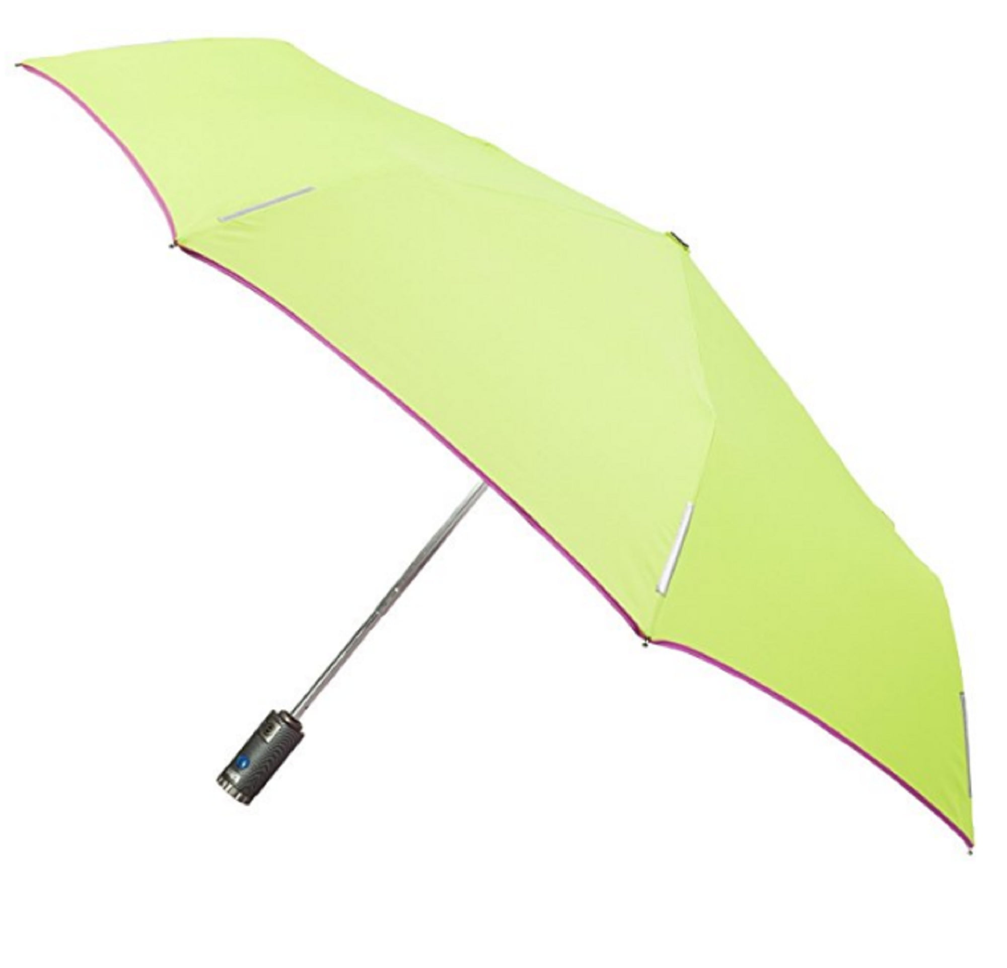 43" Totes Light N' Go Traveler Umbrella With Push To Open/Close Grey/Green 