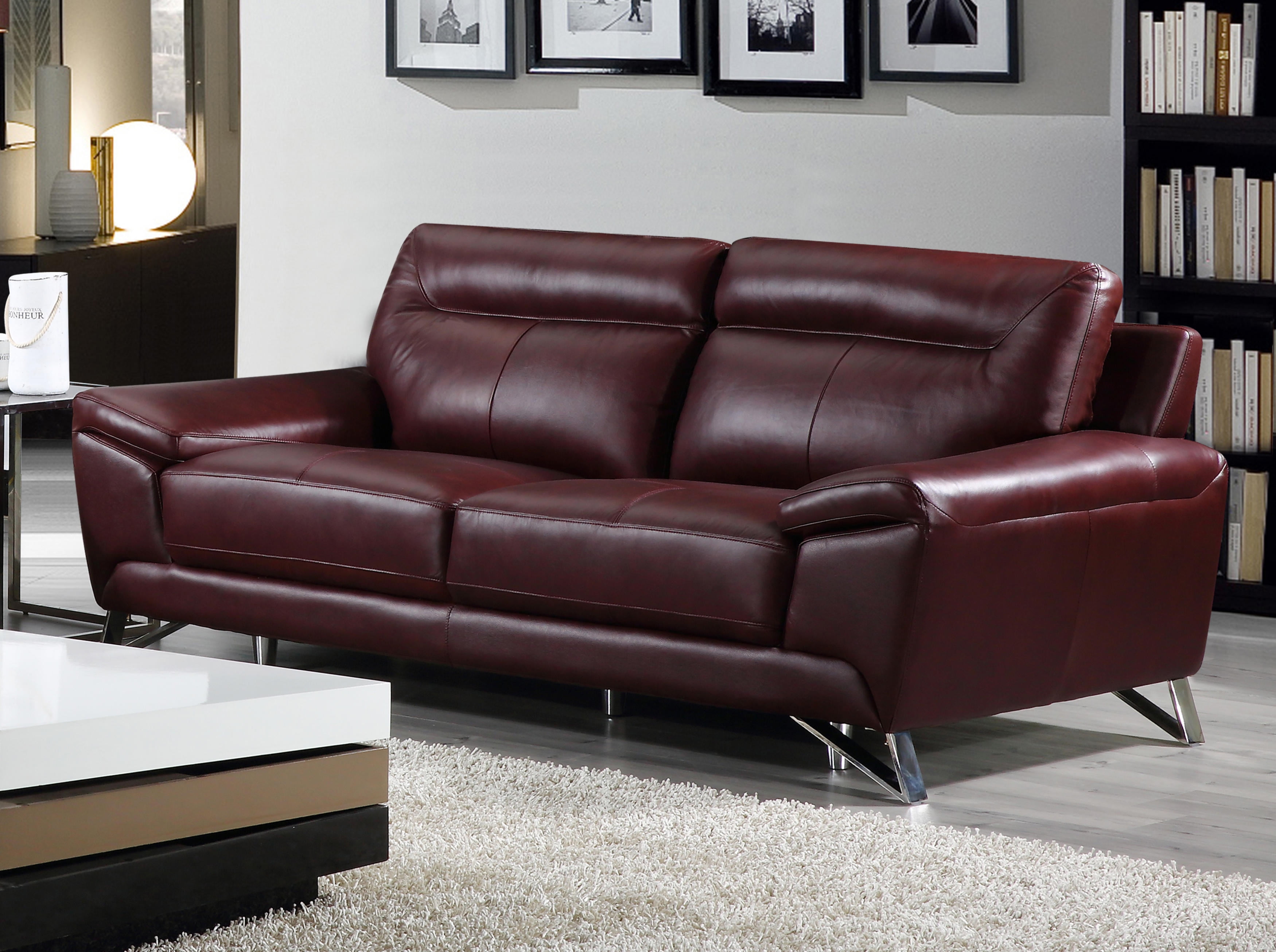 Deep Leather Sofa Baci Living Room