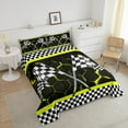 thumbnail image 4 of Erosebridal Teens Race Car Bedding Full Comforter Set, Speed Sports Down Comforter, Rectangle Geometry Decor, Breathable, 4 of 8