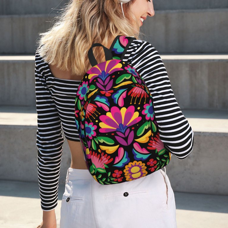 Yiaed Colorful Floral Embroidery Mexican Print Backpack  display picture 1
