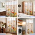 thumbnail image 6 of No Hook Shower Curtain with Built-in Rings - Patriotic Memorial Day Washable Waterproof Fabric Bathroom Curtains for Hotel,Rentals, Stall 36 X 78 Inch , Vintage Red Poppies Summer Flowers, 6 of 6