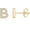 - B Yellow Gold, variant on 14K Gold Plated 925 Sterling Silver Cubic Zirconia Initial Letter Stud Earrings for Women | Simulated Diamond Alphabet Letter Earrings