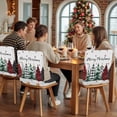 thumbnail image 5 of Merry Christmas Chair Covers Set of 8 Red Black Plaid Christmas Green Tree Snowflakes Chair Back Covers Stretch Removable Washable Slipcovers Protector for Dining Room Kitchen Party Decor, 5 of 5